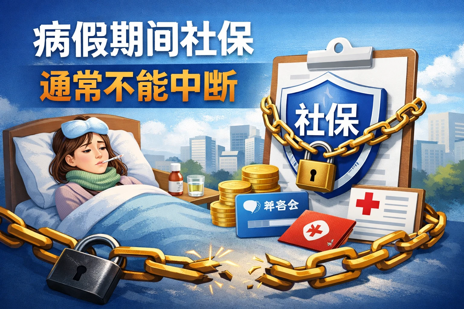 病假期间社保通常不能中断