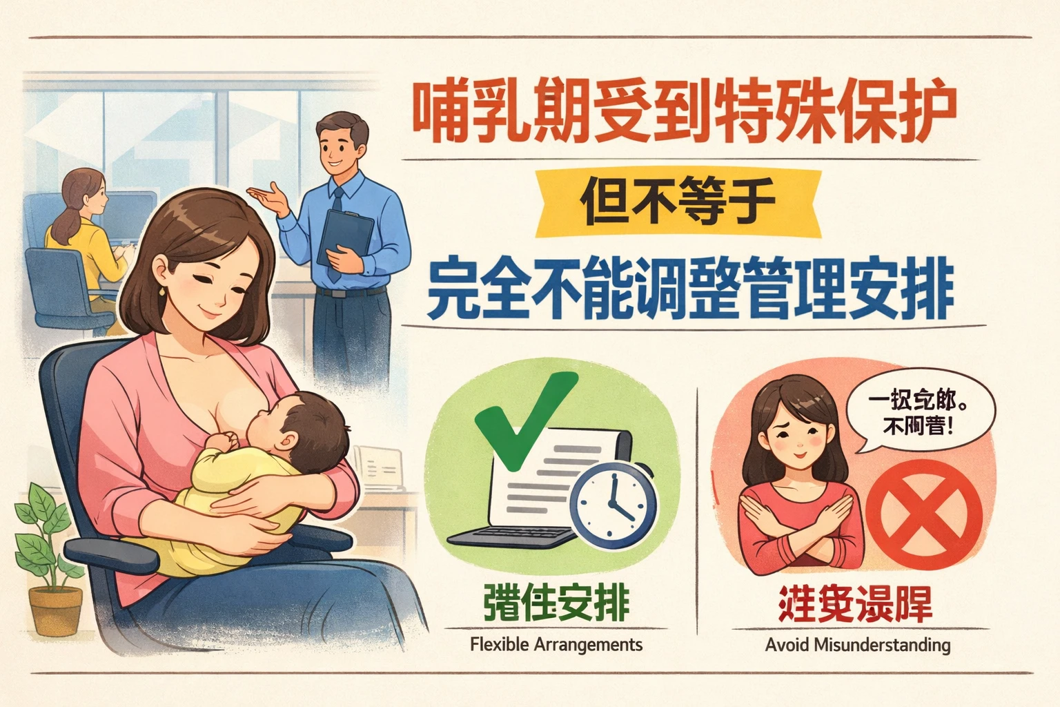 哺乳期受到特殊保护，但不等于完全不能调整管理安排