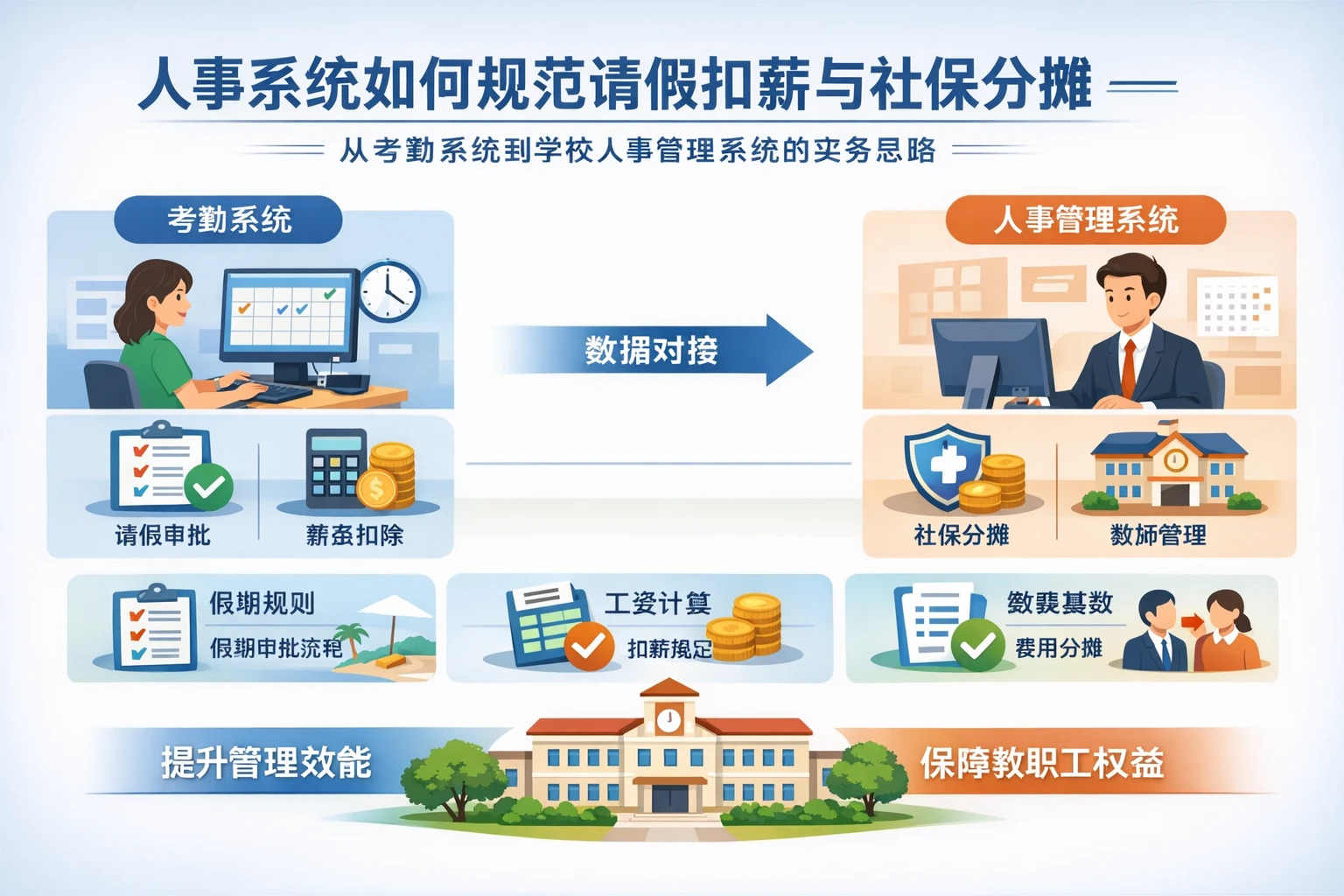 人事系统如何规范请假扣薪与社保分摊:从考勤系统到学校人事管理系统的实务思路