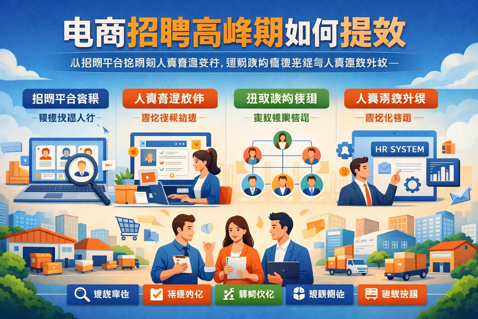 电商招聘高峰期如何提效：从招聘平台选择到人事管理软件、组织架构管理系统与人事系统升级