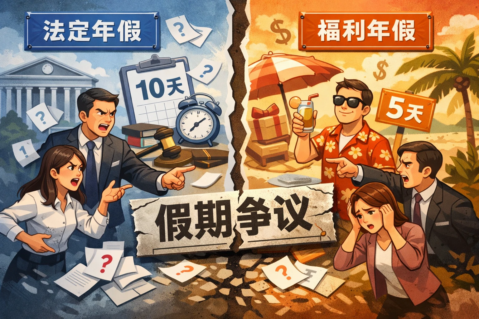 法定年假与福利年假混用，最容易产生争议