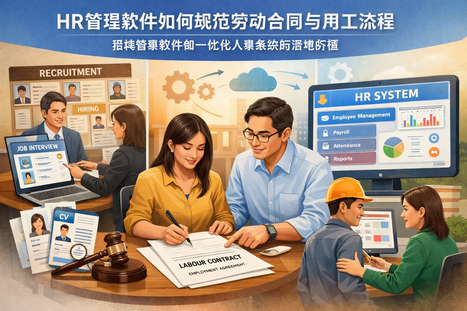 HR管理软件如何规范劳动合同与用工流程：招聘管理软件和一体化人事系统的落地价值