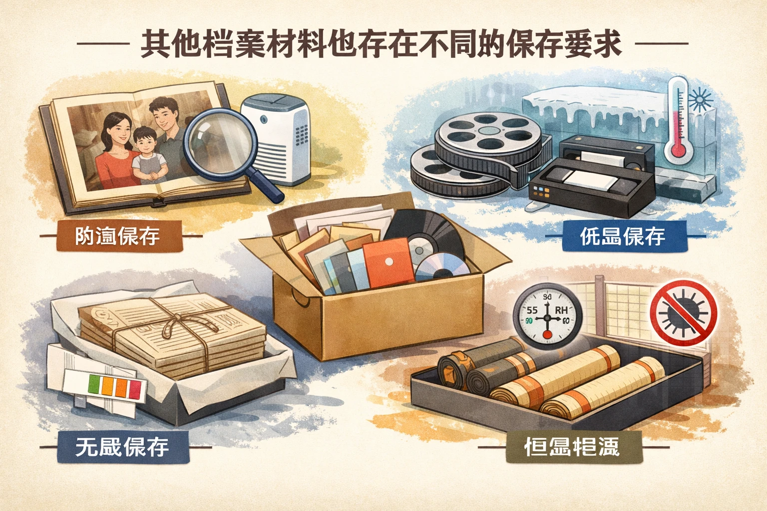 其他档案材料也存在不同的保存要求