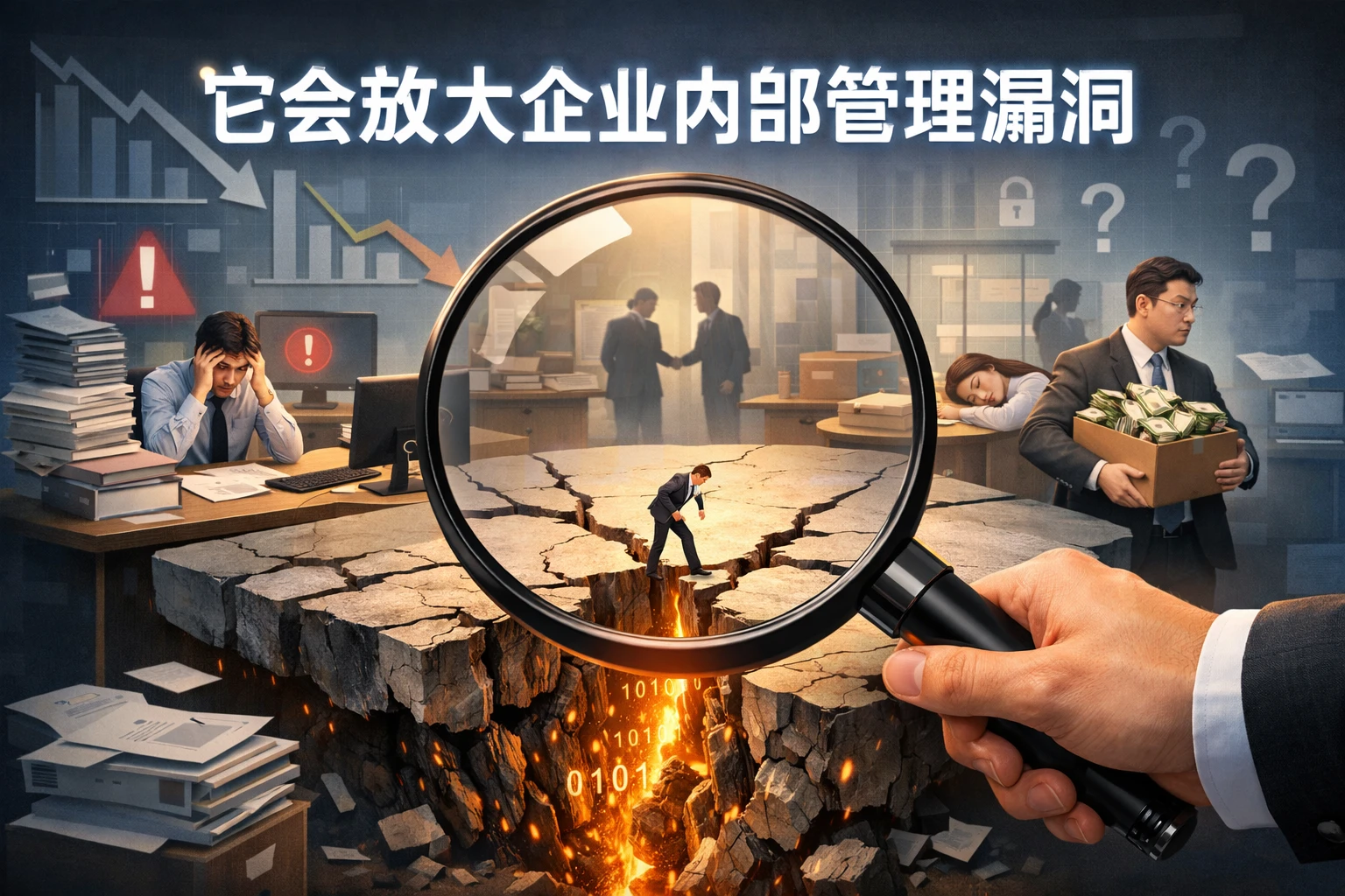 它会放大企业内部管理漏洞