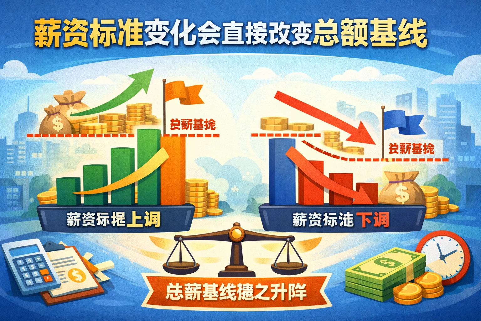 薪资标准变化会直接改变总额基线