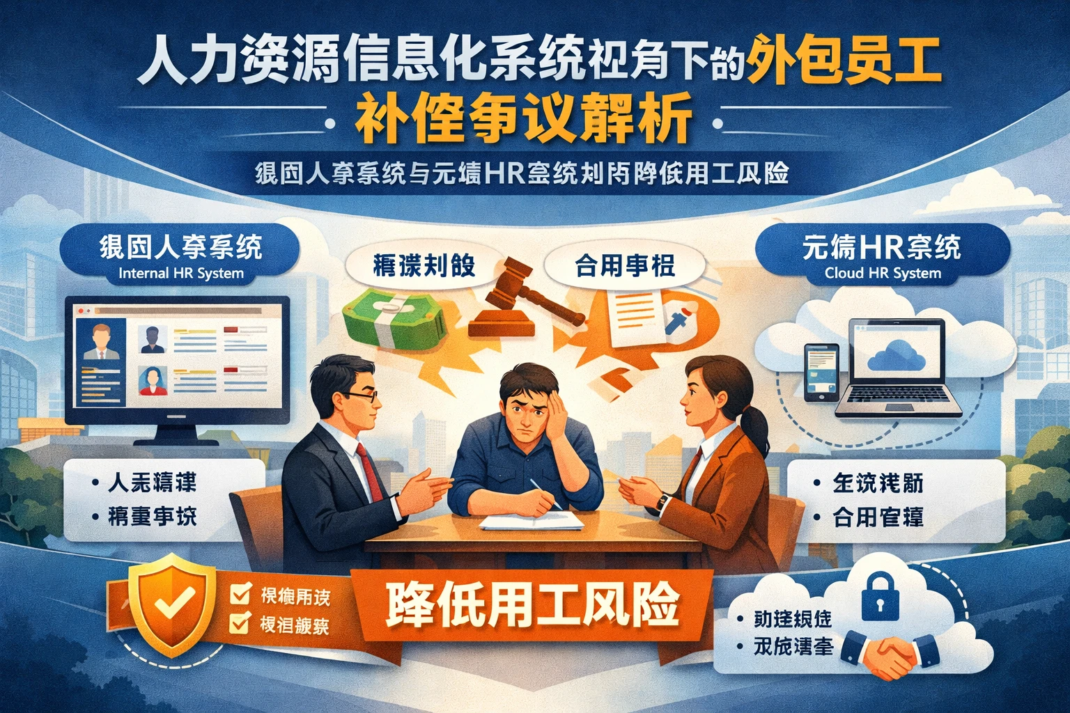人力资源信息化系统视角下的外包员工补偿争议解析:集团人事系统与云端HR系统如何降低用工风险