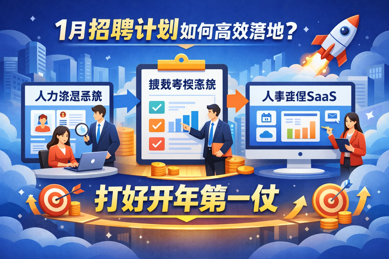 1月招聘计划如何高效落地？用人力资源系统、绩效考核系统与人事管理SaaS打好开年第一仗