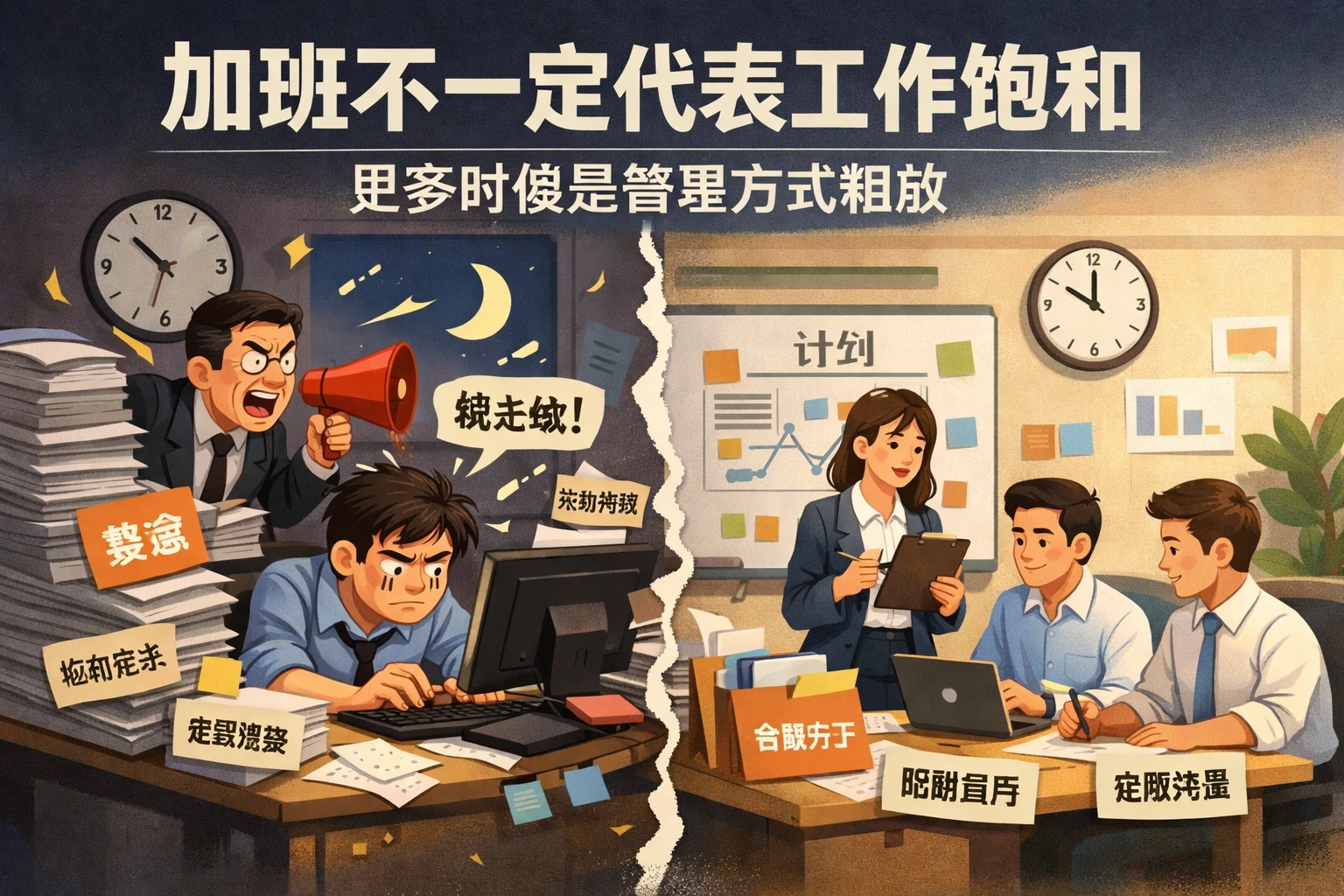 加班不一定代表工作饱和，更多时候是管理方式粗放