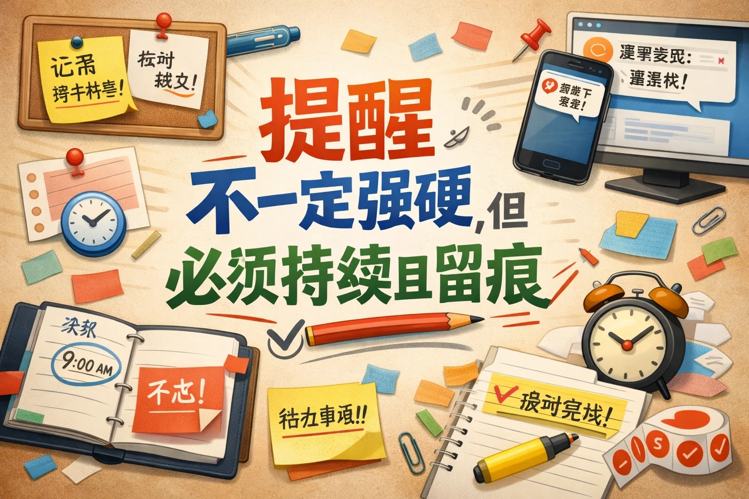 提醒不一定强硬,但必须持续且留痕