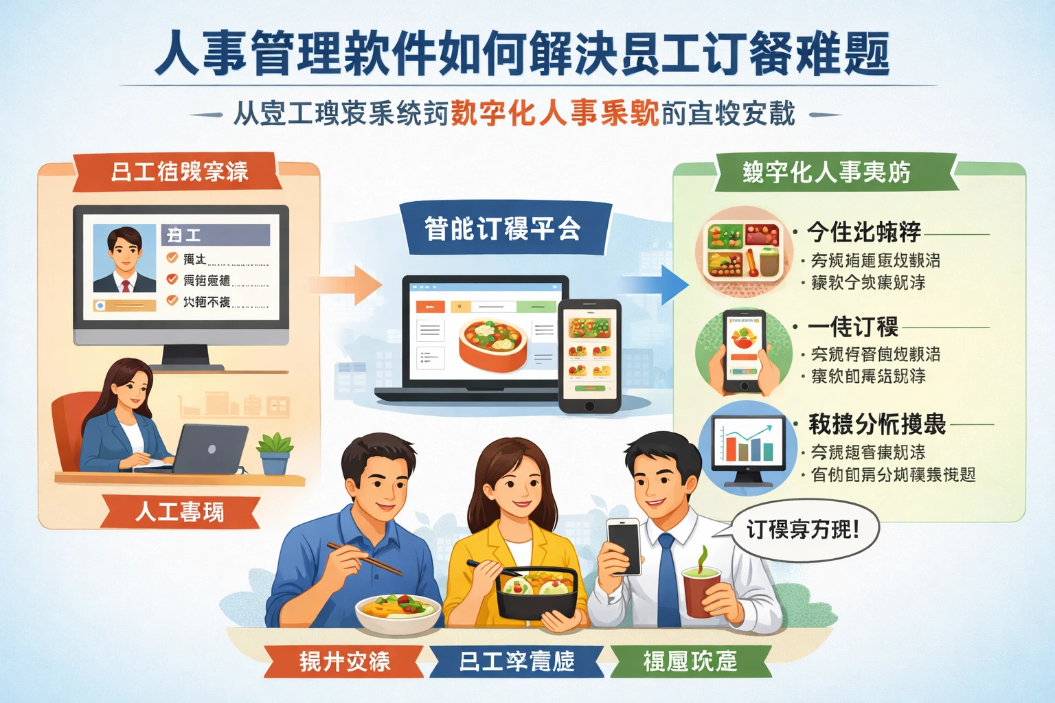 人事管理软件如何解决员工订餐难题：从员工档案系统到数字化人事系统的高效实践