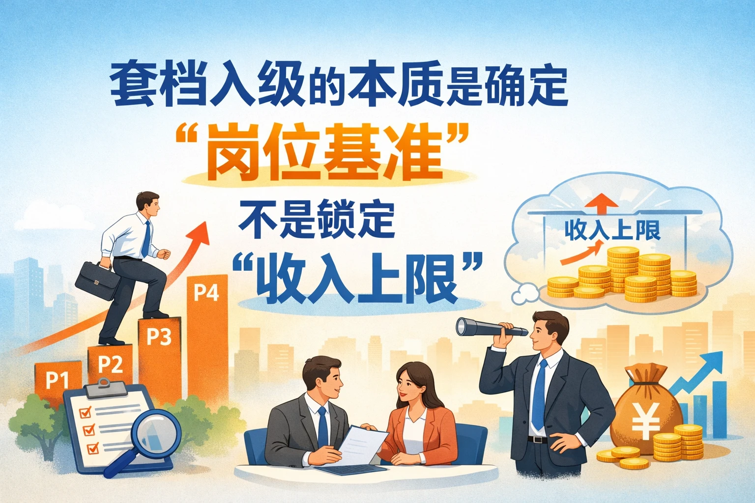 套档入级的本质是确定“岗位基准”，不是锁定“收入上限”
