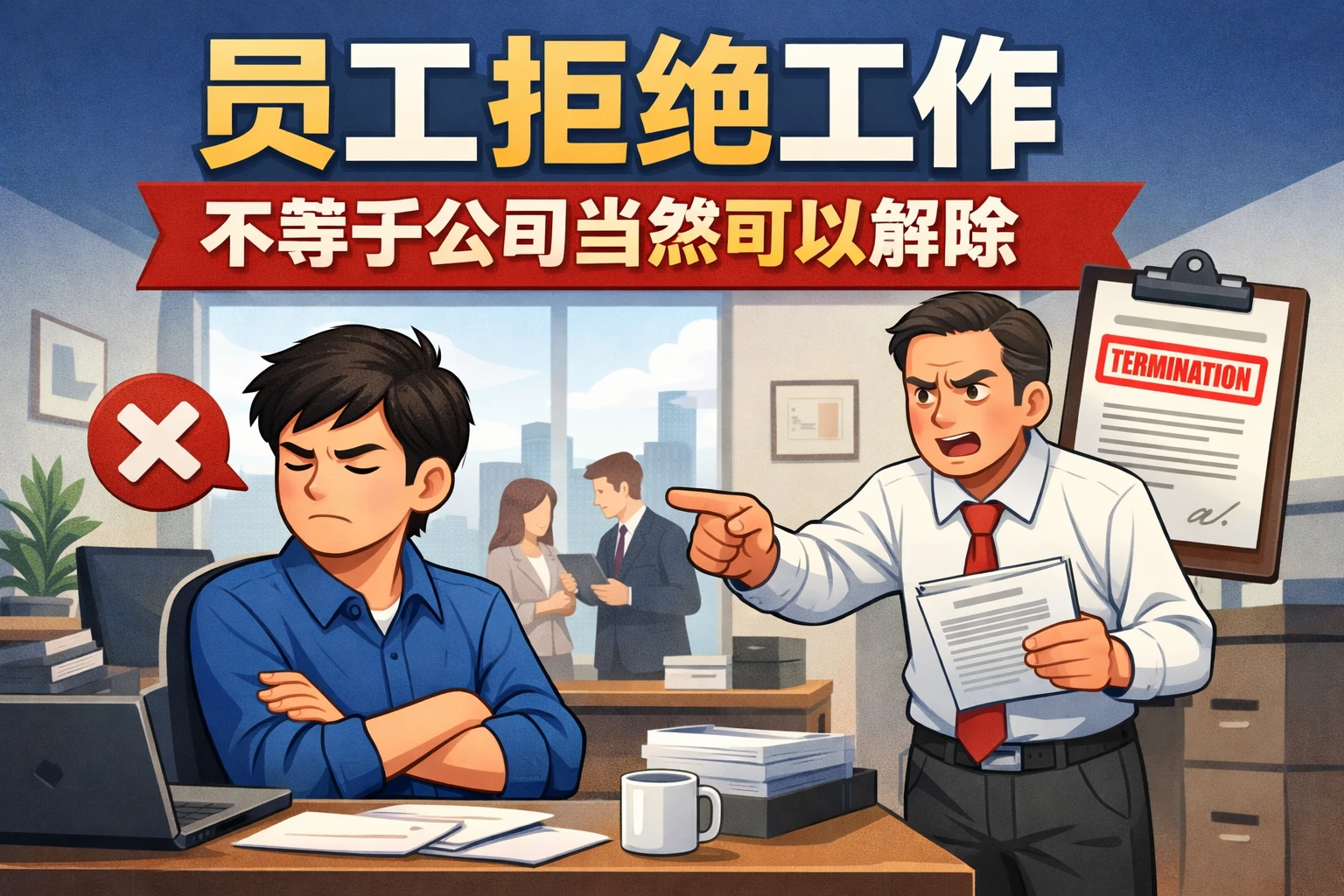 员工拒绝工作，不等于公司当然可以解除