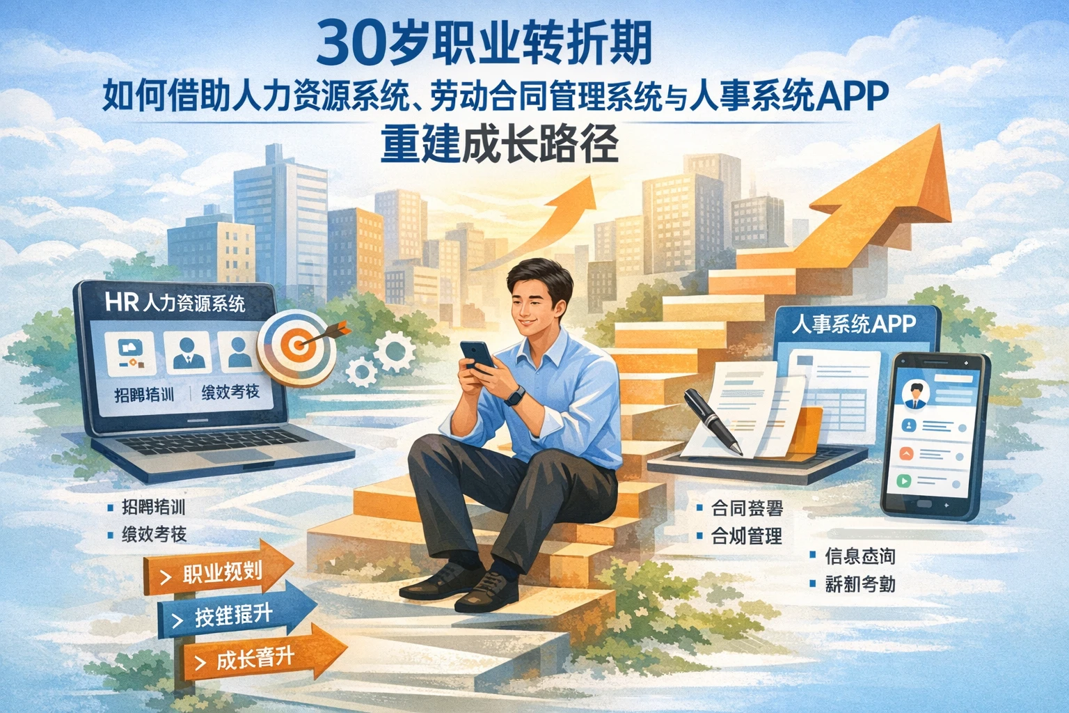 30岁职业转折期如何借助人力资源系统、劳动合同管理系统与人事系统APP重建成长路径
