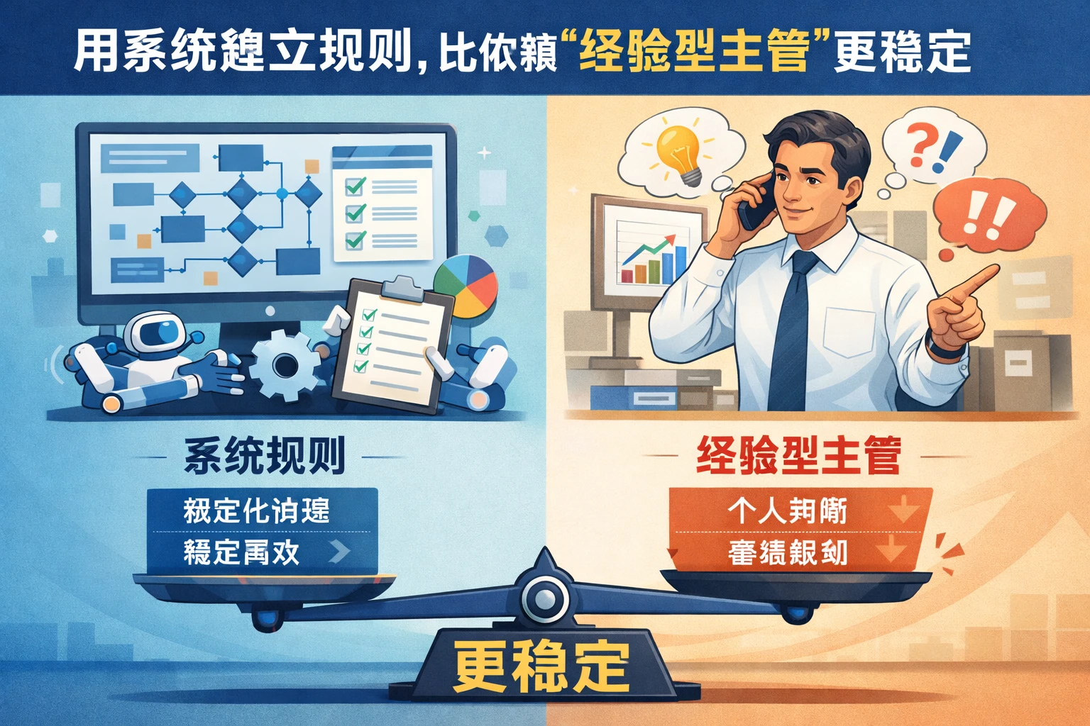 用系统建立规则，比依赖“经验型主管”更稳定