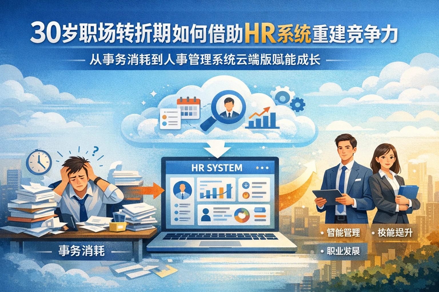 30岁职场转折期如何借助HR系统重建竞争力：从事务消耗到人事管理系统云端版赋能成长
