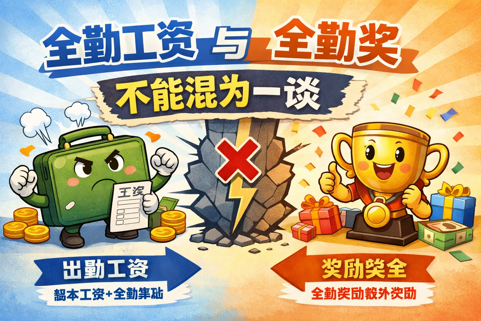 全勤工资与全勤奖不能混为一谈