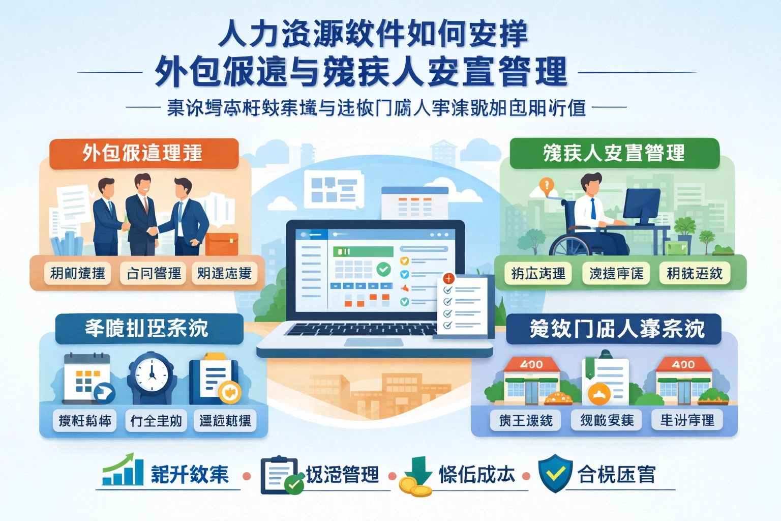 人力资源软件如何支撑外包派遣与残疾人安置管理——兼谈考勤排班系统与连锁门店人事系统的应用价值