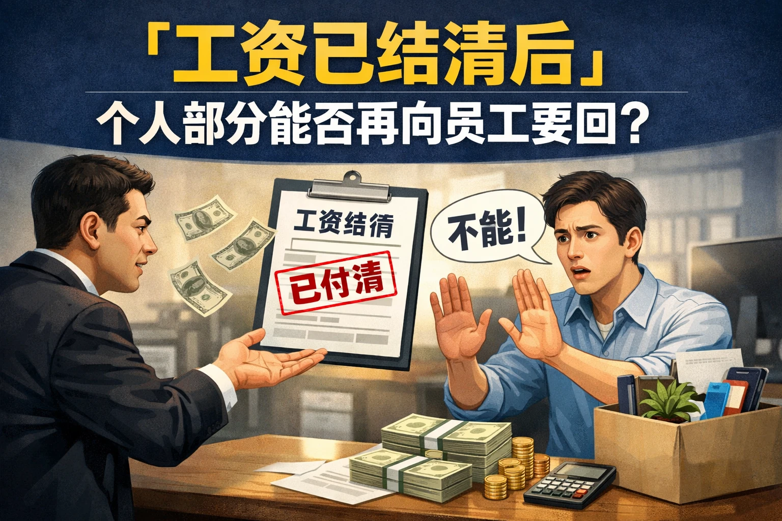 工资已结清后，个人部分能否再向员工要回