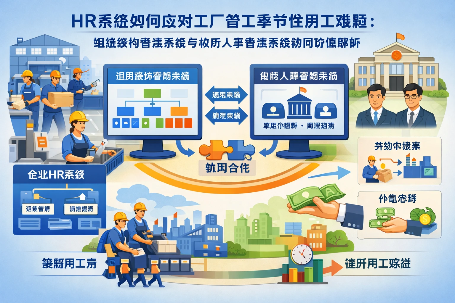 HR系统如何应对工厂普工季节性用工难题：组织架构管理系统与政府人事管理系统协同价值解析