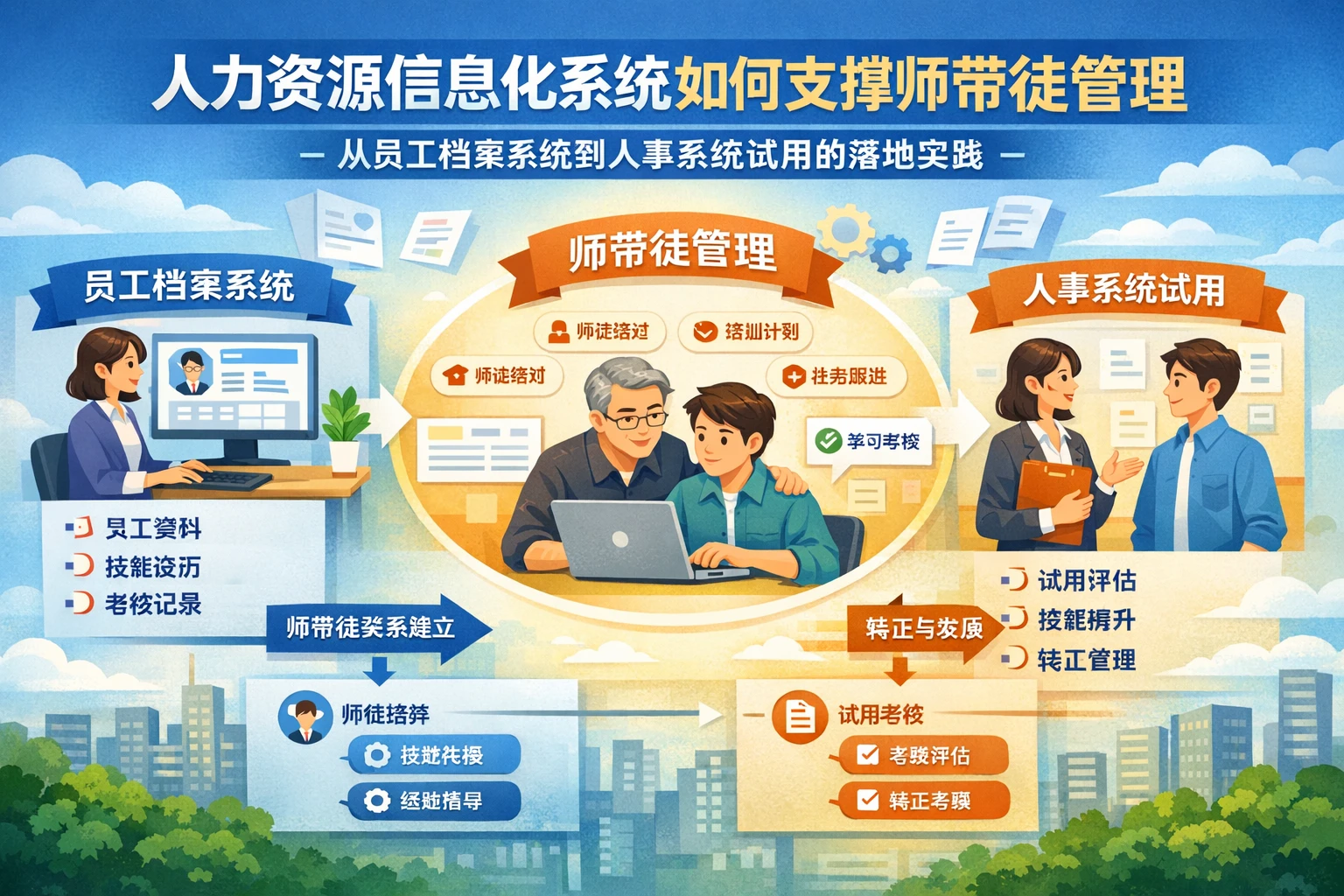 人力资源信息化系统如何支撑师带徒管理：从员工档案系统到人事系统试用的落地实践