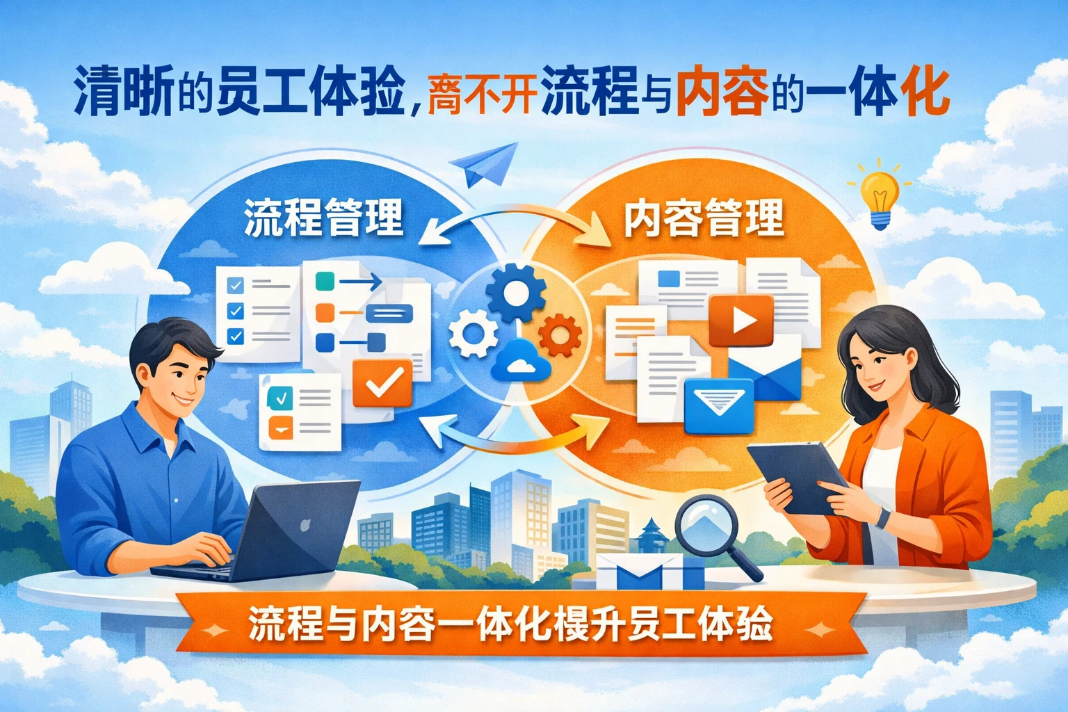清晰的员工体验，离不开流程与内容的一体化