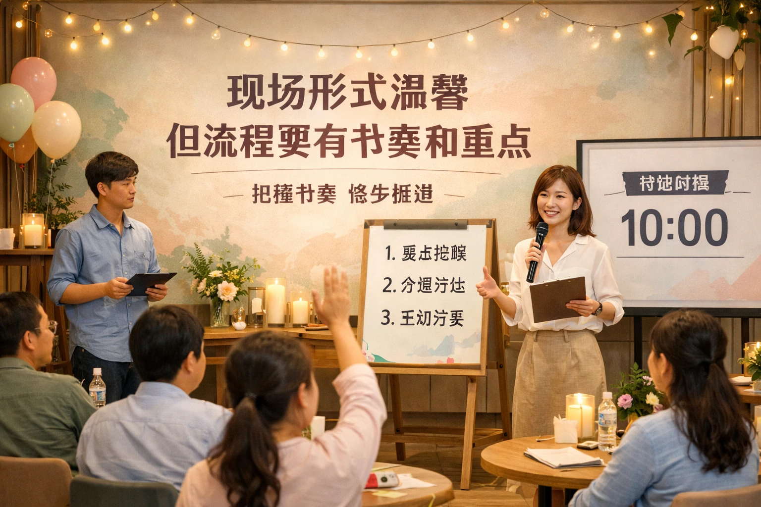 现场形式温馨，但流程要有节奏和重点