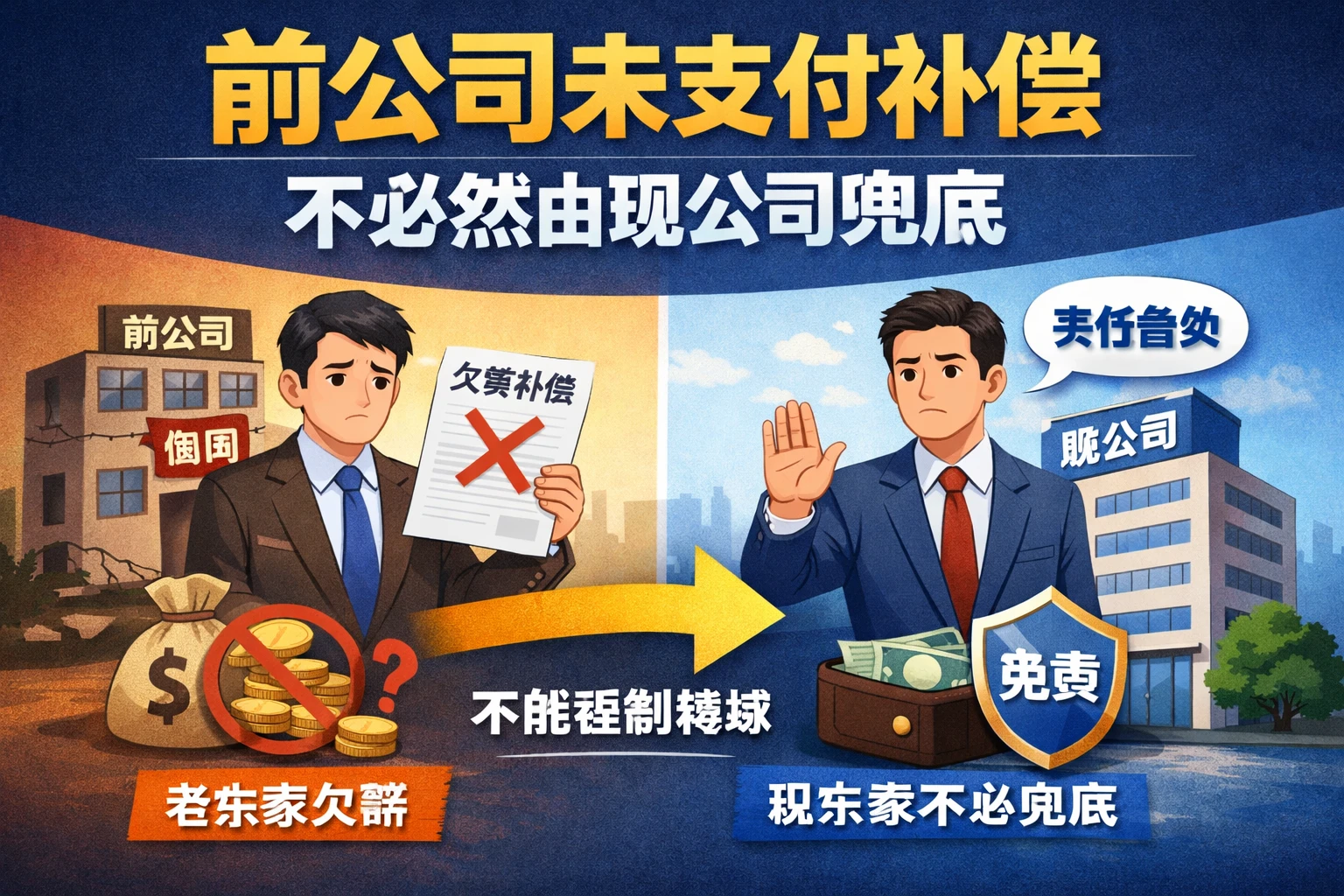 前公司未支付补偿，不必然由现公司兜底