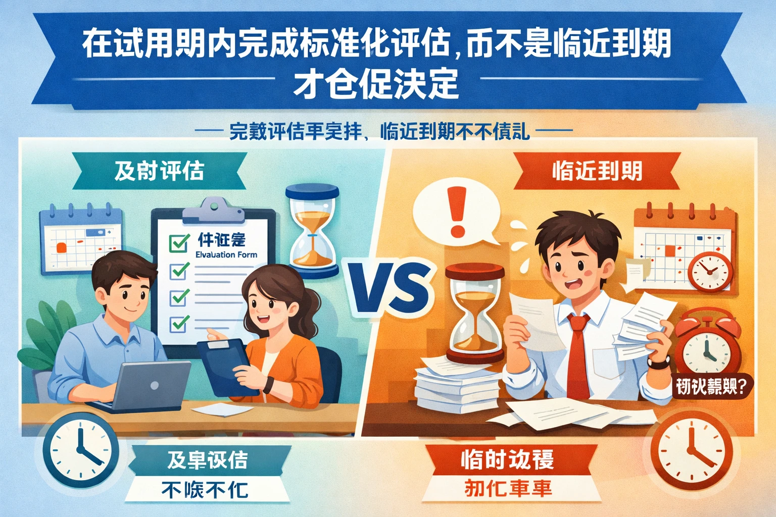 在试用期内完成标准化评估,而不是临近到期才仓促决定
