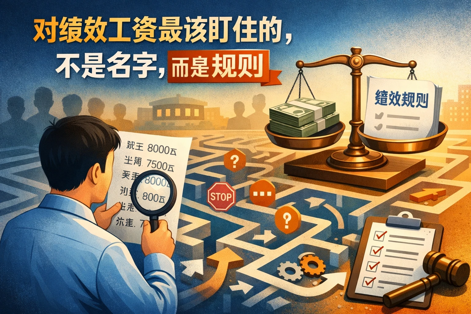 对绩效工资最该盯住的，不是名字，而是规则