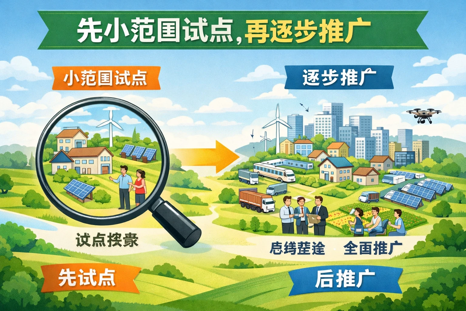 先小范围试点，再逐步推广