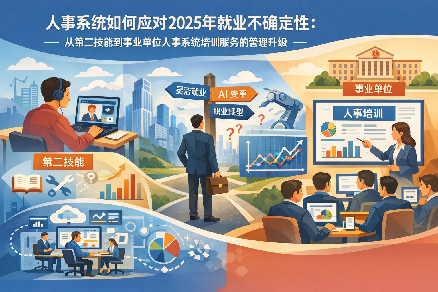 人事系统如何应对2025年就业不确定性：从第二技能到事业单位人事系统培训服务的管理升级