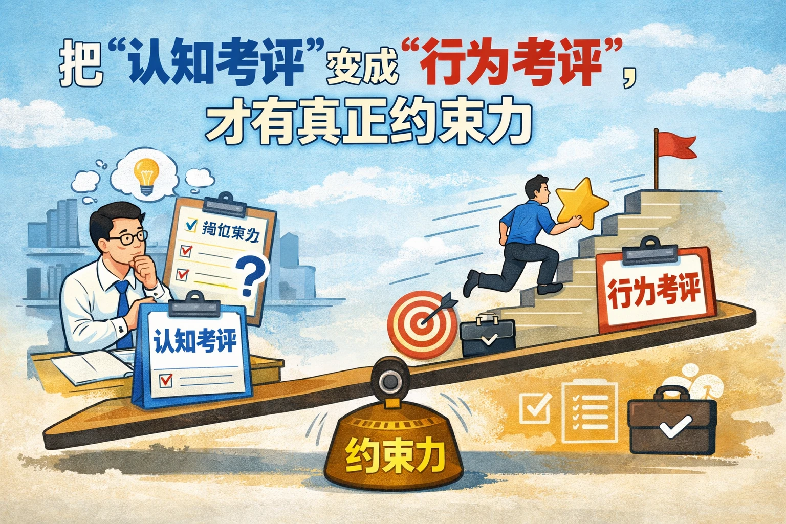 把“认知考评”变成“行为考评”，才有真正约束力