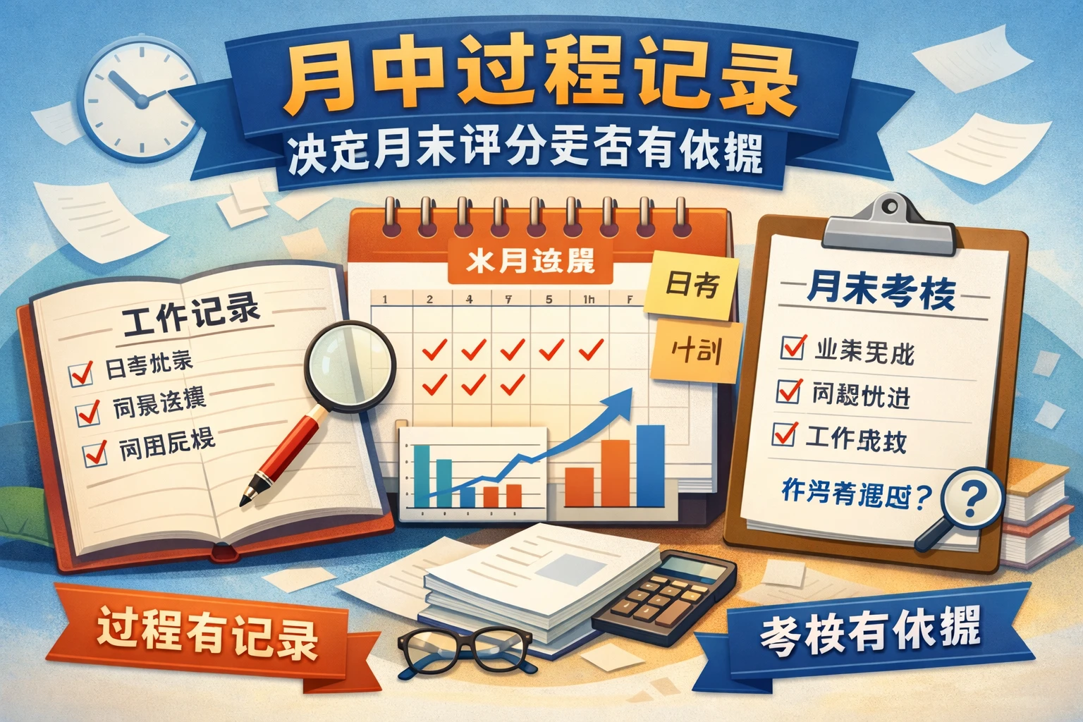 月中过程记录，决定月末评分是否有依据