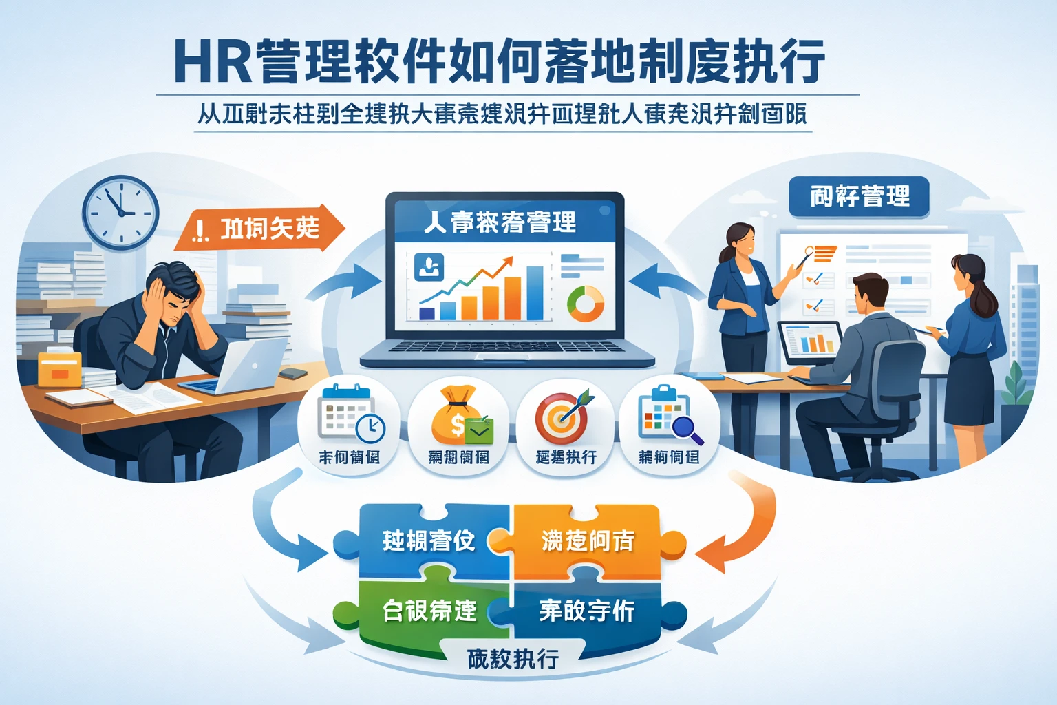 HR管理软件如何落地制度执行:从加班失控到全模块人事系统闭环管理的人事系统评测思路