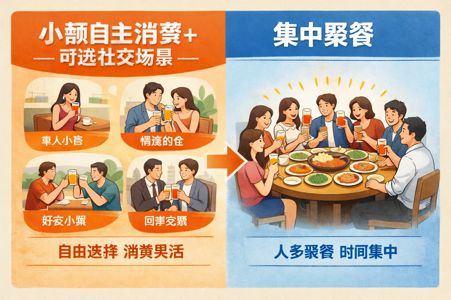 把“集中聚餐”改成“小额自主消费+可选社交场景”