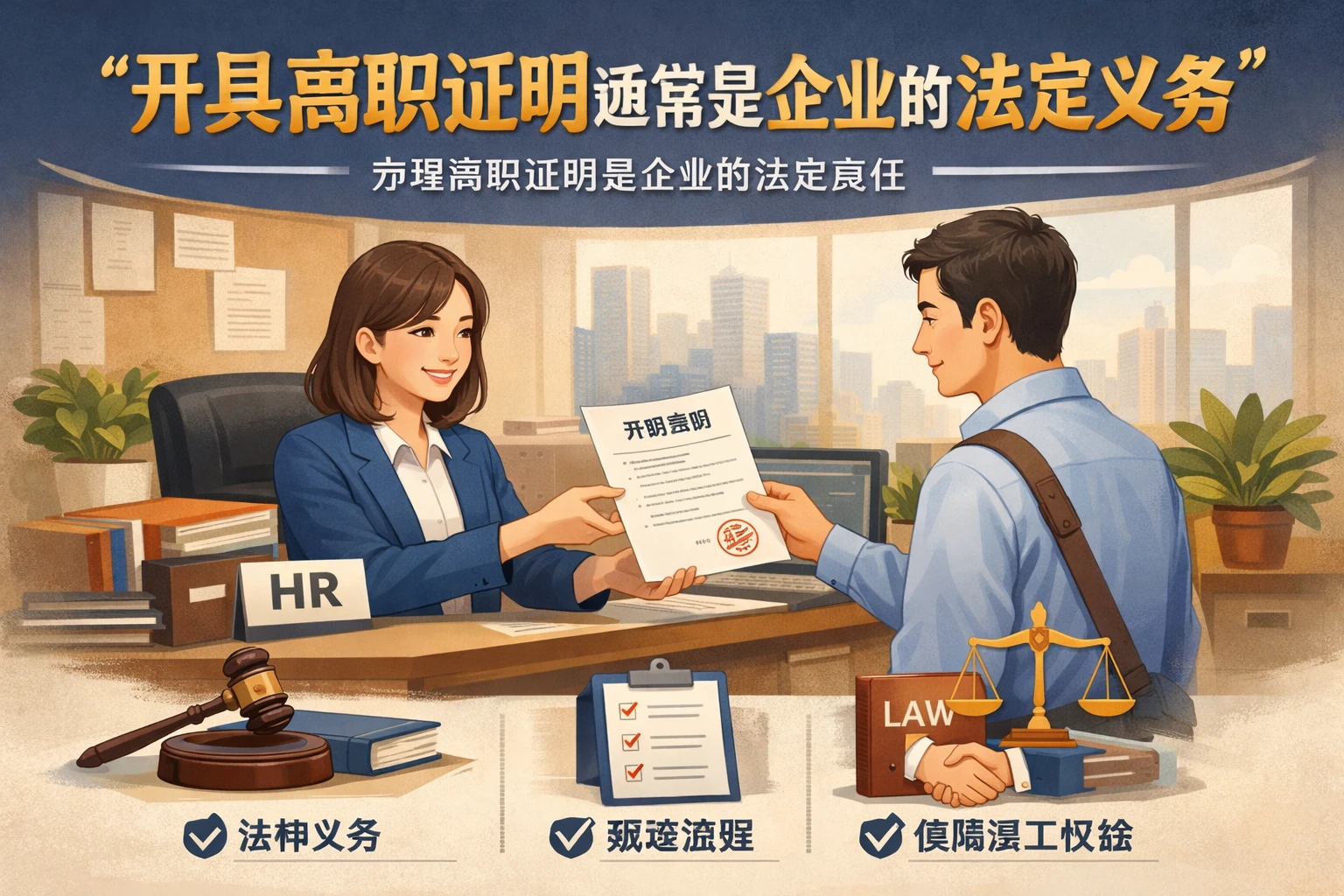 开具离职证明通常是企业的法定义务