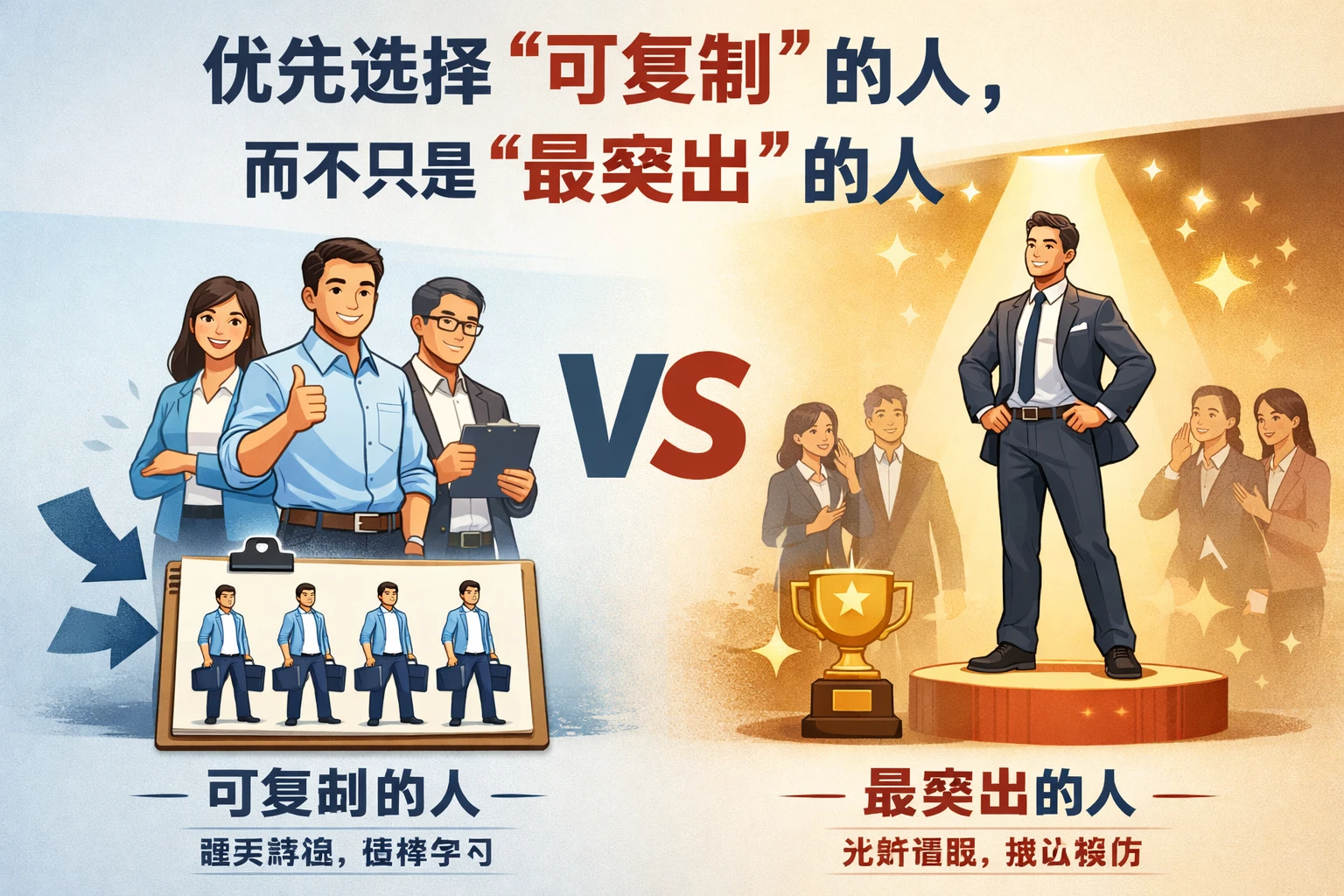 优先选择“可复制”的人,而不只是“最突出”的人