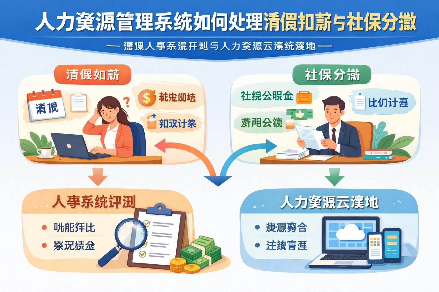 人力资源管理系统如何处理请假扣薪与社保分摊——兼谈人事系统评测与人力资源云系统落地
