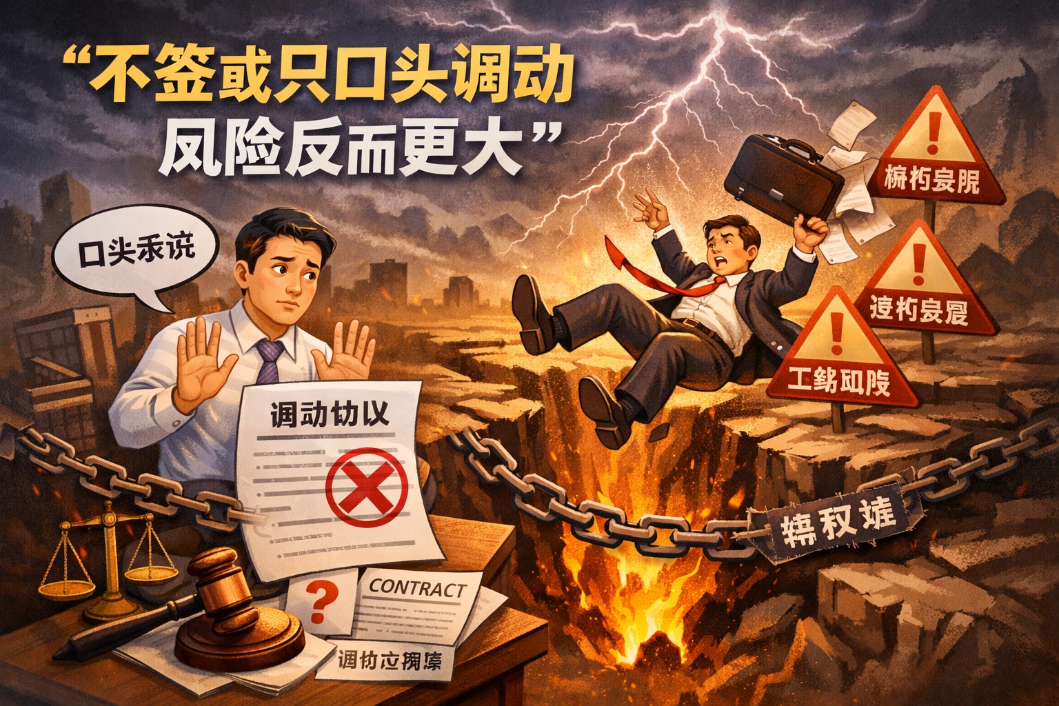 不签或只口头调动，风险反而更大