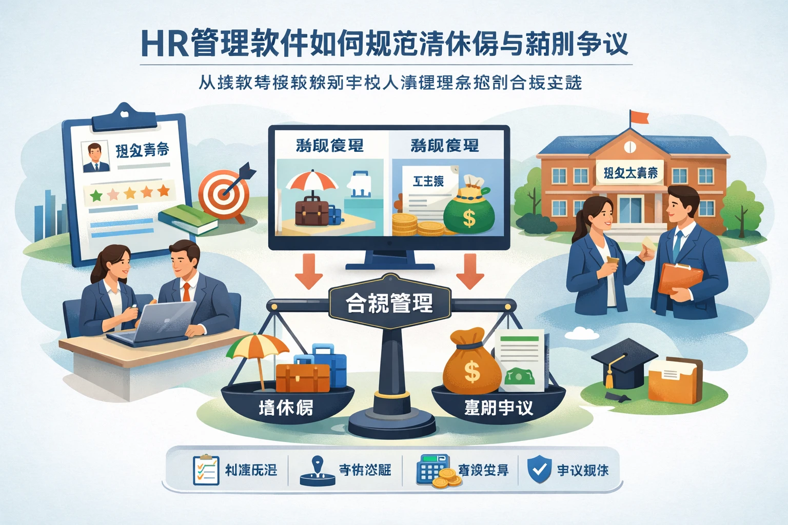 HR管理软件如何规范请休假与薪酬争议：从绩效考核系统到学校人事管理系统的合规实践