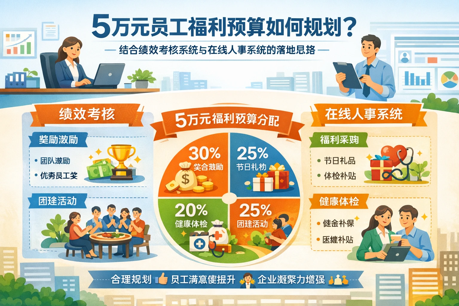人力资源管理系统视角下，5万元员工福利预算如何规划：结合绩效考核系统与在线人事系统的落地思路
