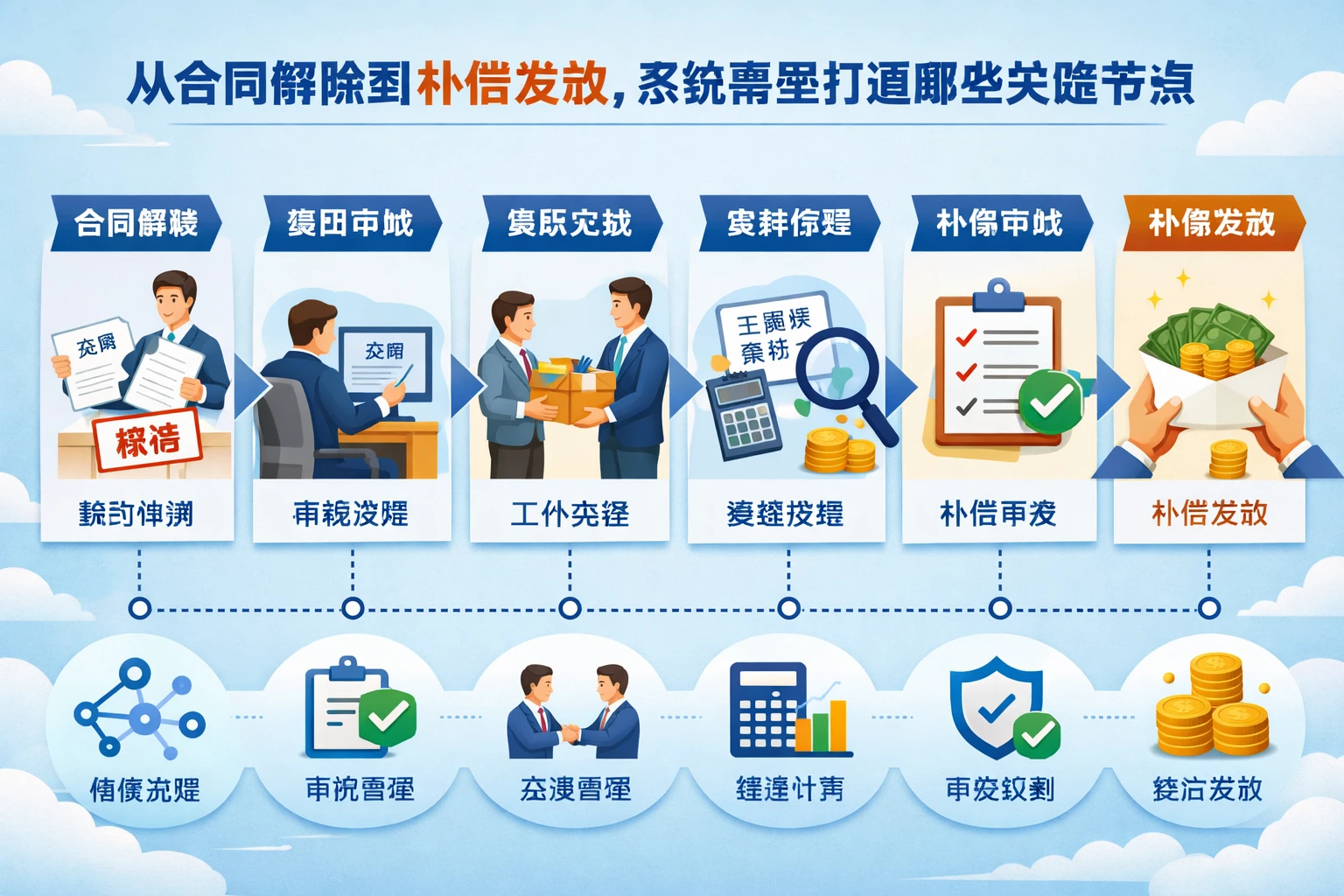 从合同解除到补偿发放，系统需要打通哪些关键节点