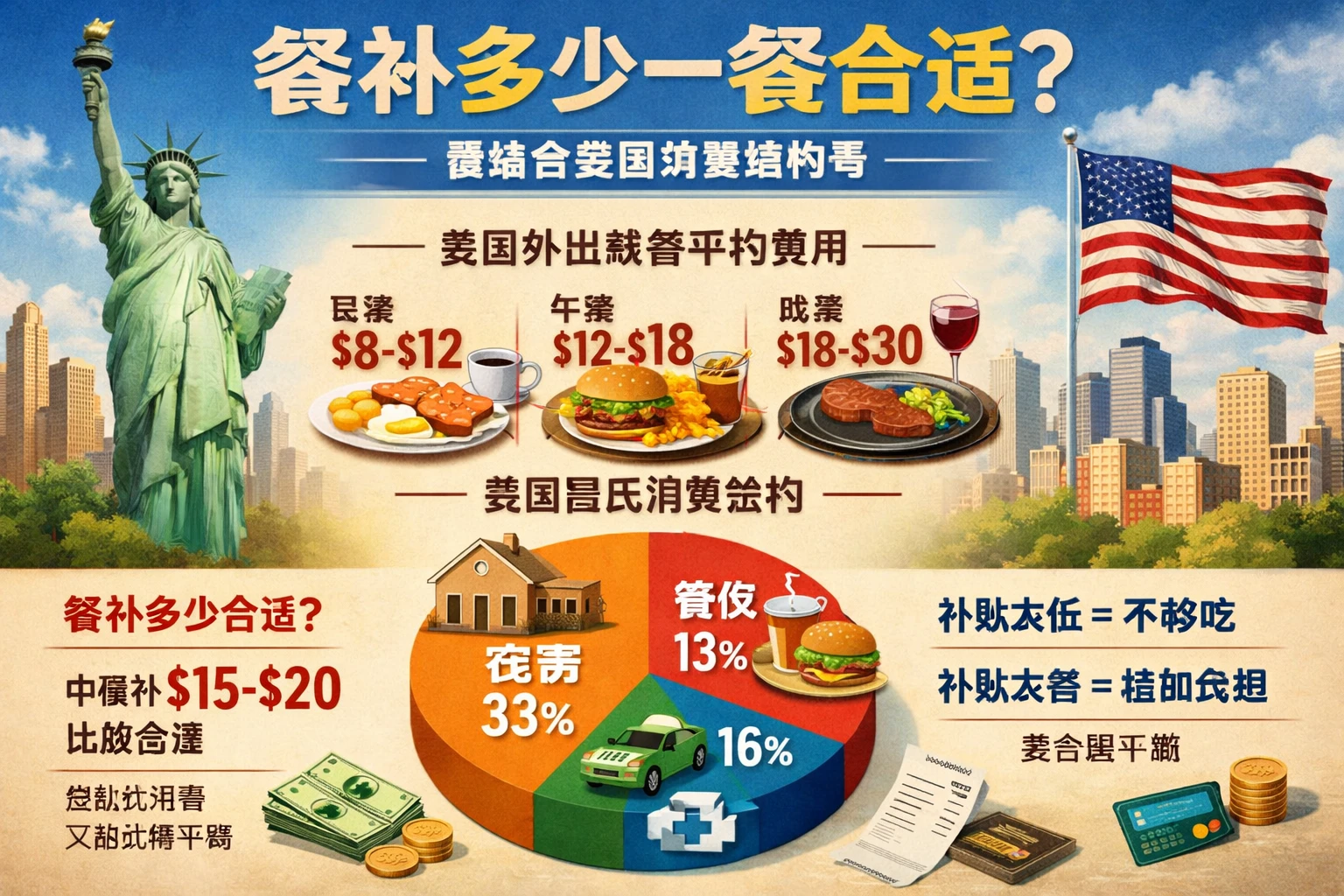 餐补多少一餐合适，要结合美国消费结构看