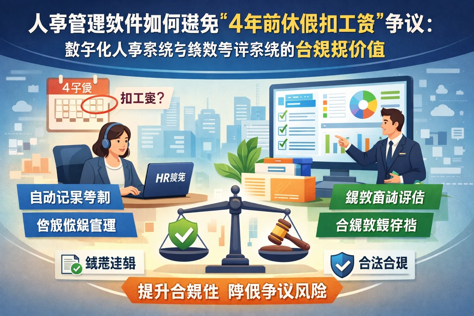 人事管理软件如何避免“4年前休假扣工资”争议:数字化人事系统与绩效考评系统的合规价值
