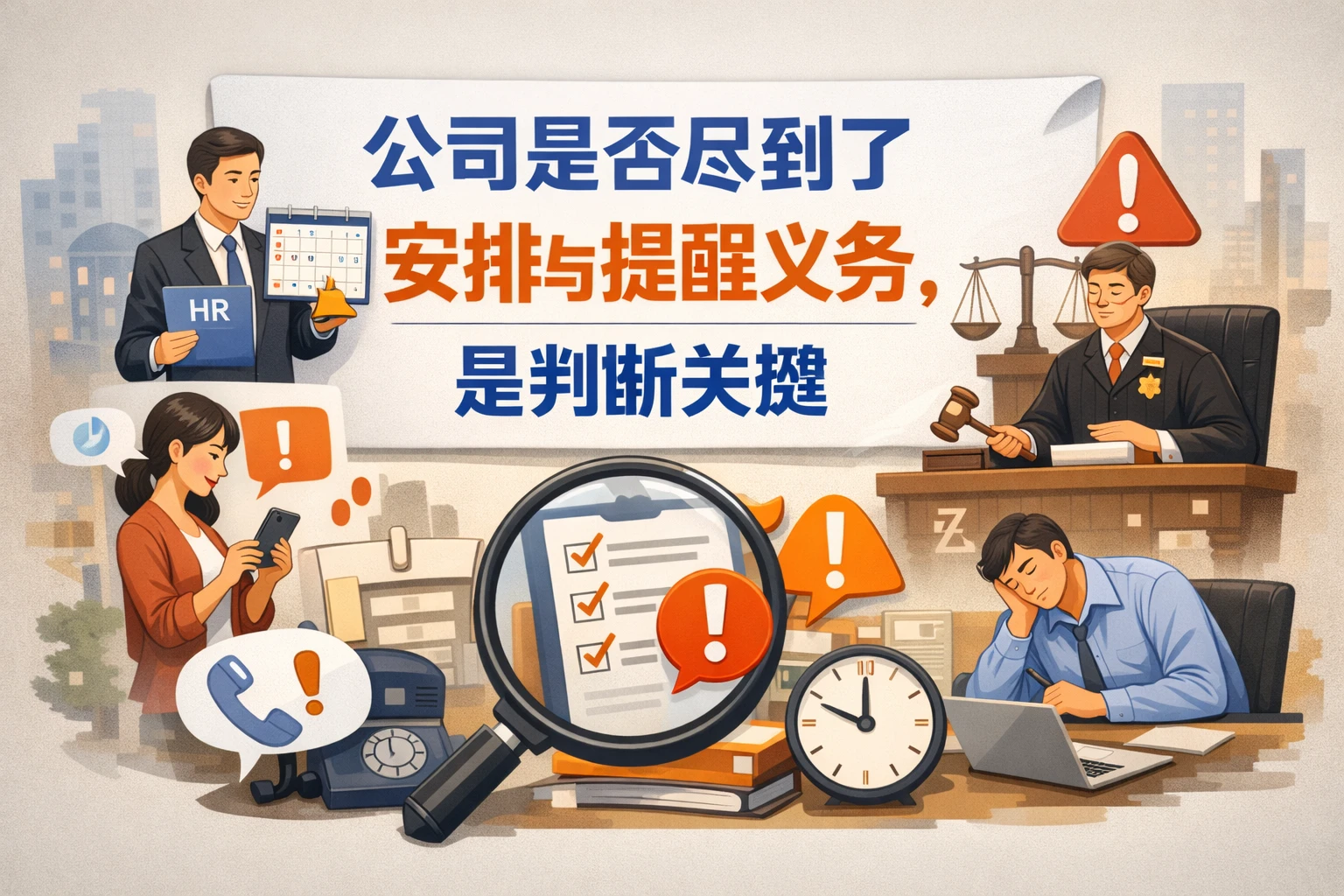 2. 公司是否尽到了安排与提醒义务，是判断关键