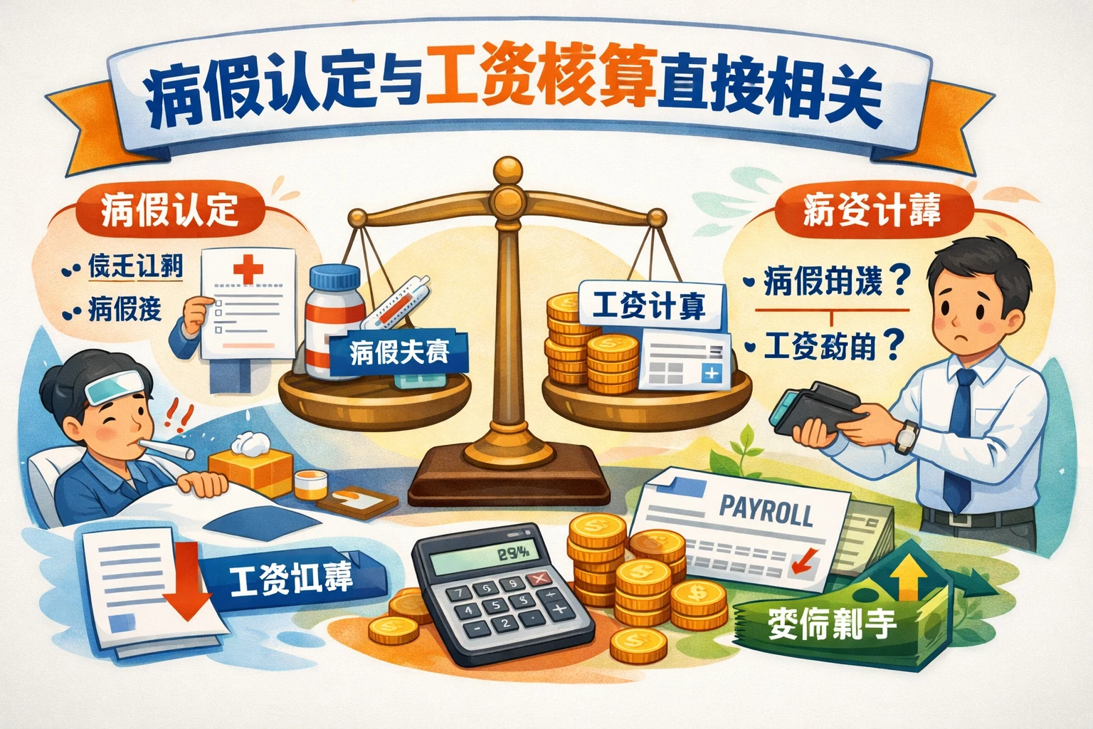 病假认定与工资核算直接相关