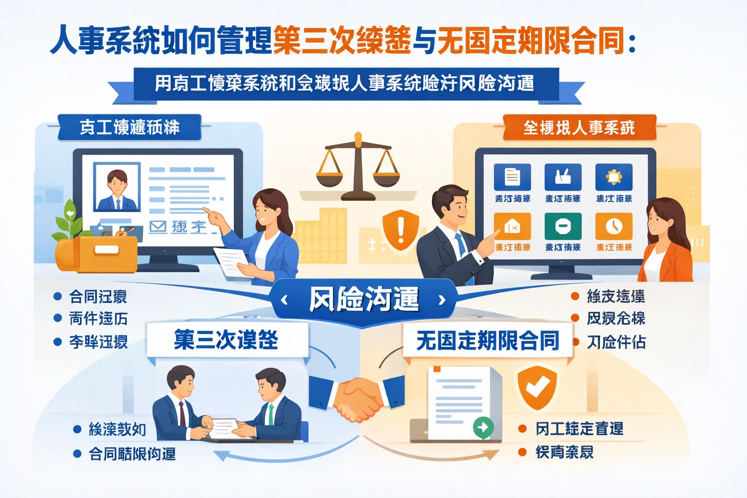 人事系统如何管理第三次续签与无固定期限合同：用员工档案系统和全模块人事系统做好风险沟通