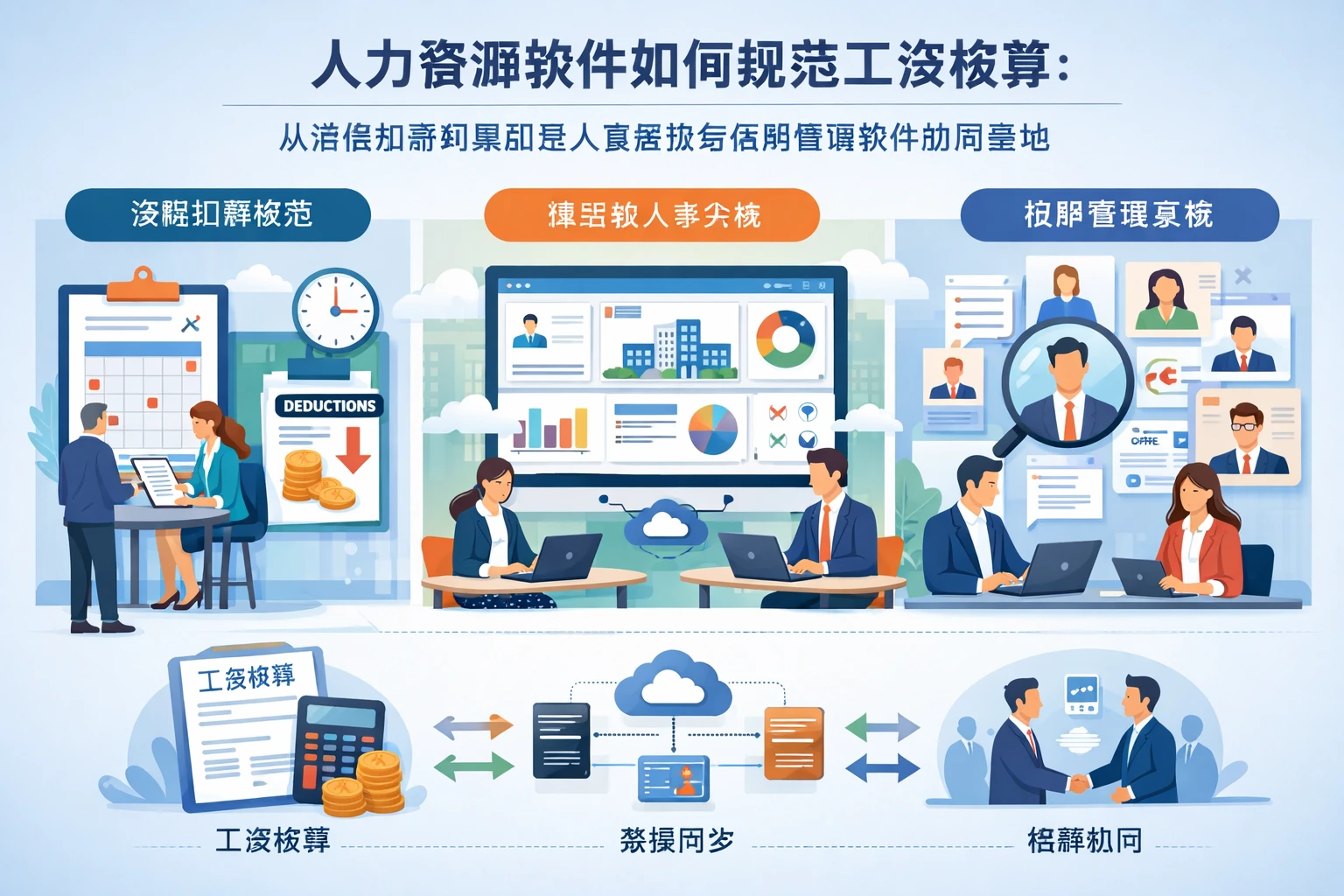 人力资源软件如何规范工资核算:从请假扣薪到集团型人事系统与招聘管理软件协同落地