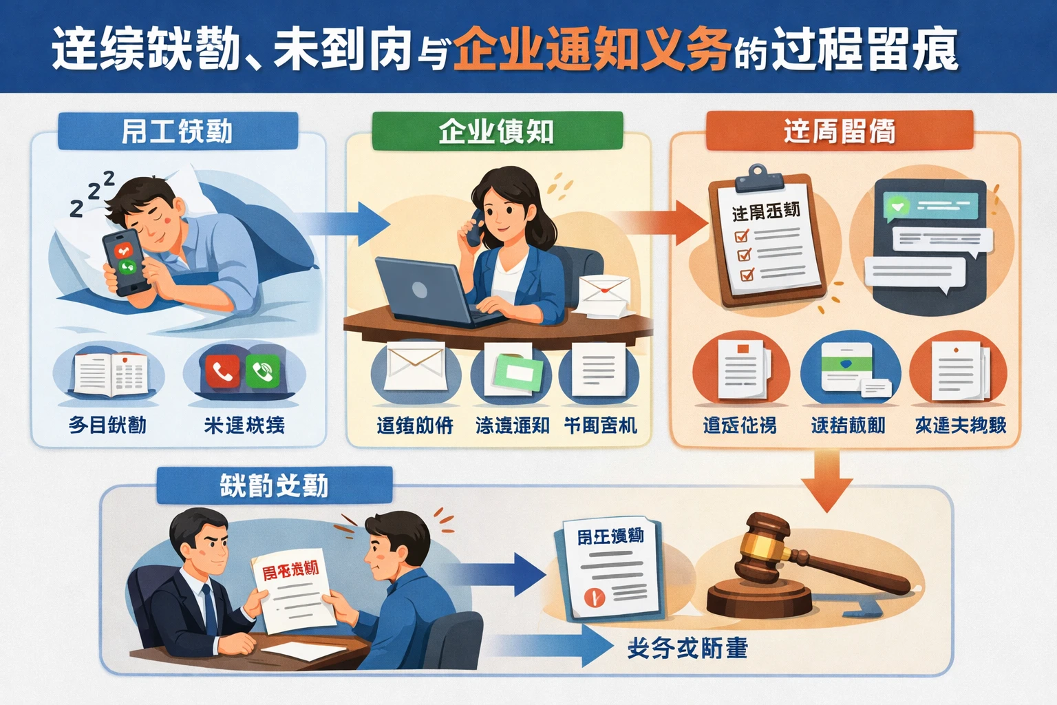 连续缺勤、未到岗与企业通知义务的过程留痕