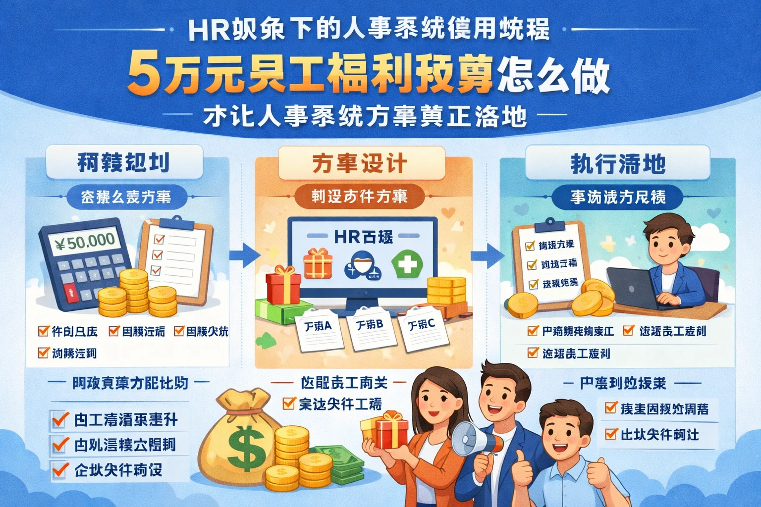 HR系统视角下的人事系统使用教程：5万元员工福利预算怎么做，才让人事系统公司方案真正落地